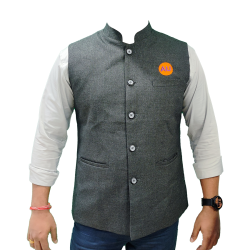 Raymond Nehru Jacket Black & Grey